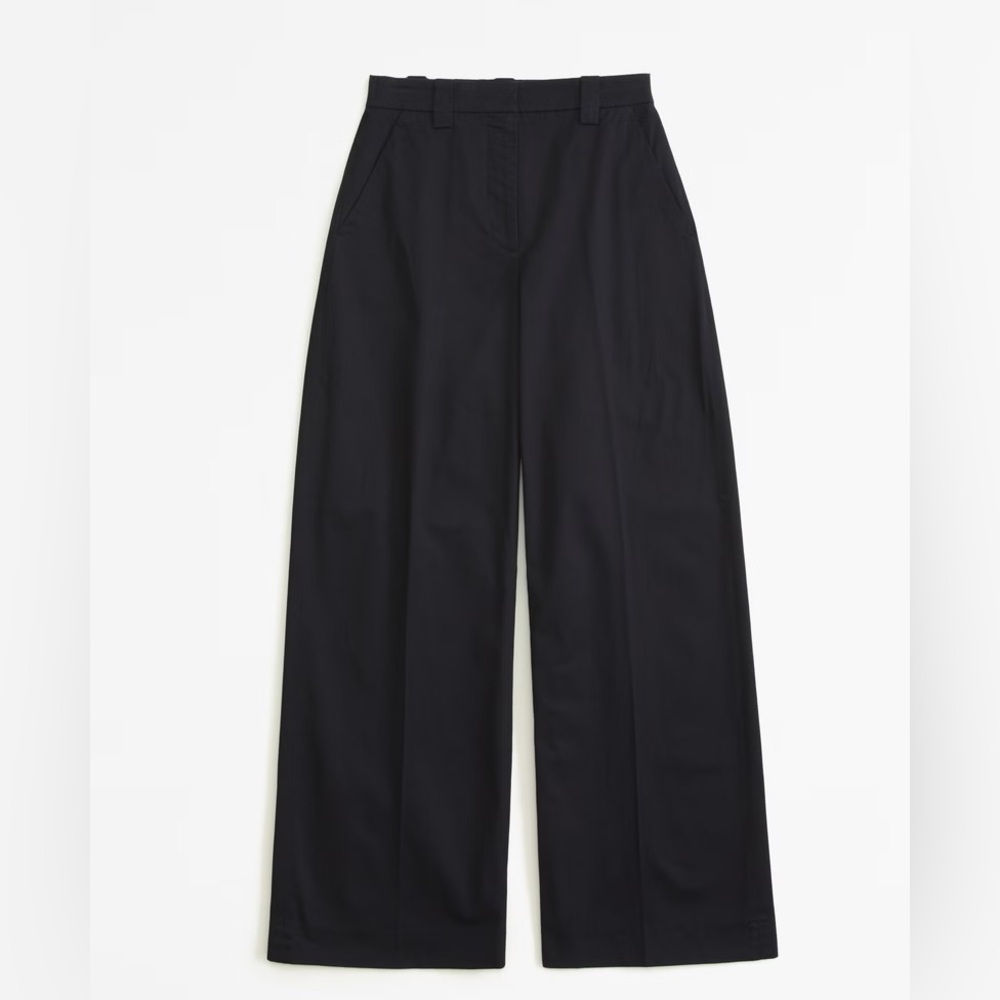 A&F Crisp Cotton Ultra Wide-Leg Pant
